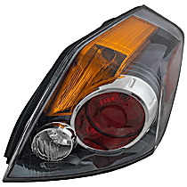 Passenger Side Tail Light, with Bulb, Halogen, Amber, Clear and Red Lens, Sedan