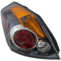 Driver Side Tail Light, With bulb(s), Halogen, Amber, Clear and Red Lens, Sedan