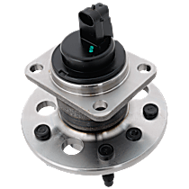 Rear, Driver or Passenger Side Wheel Hub, 5 Lugs, With Bearing, With Sensor