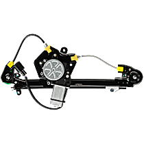 Rear, Passenger Side Power Window Regulator, With Motor