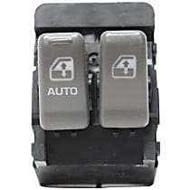 Front, Driver Side Window Switch, Gray, 2-Button