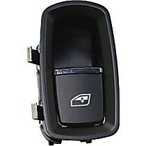 Front, Passenger Side Window Switch, Black, 1-Button