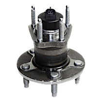 Rear, Driver or Passenger Side Wheel Hub, 4-Wheel ABS, With 5 Stud Hub, 5 Lugs, With Bearing, With Sensor