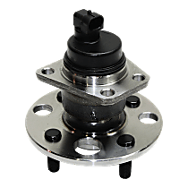 Rear, Driver or Passenger Side Wheel Hub, 4-Wheel ABS, 4 Lugs, With Bearing, With Sensor