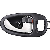 Front or Rear, Passenger Side Black bezel with silver lever Interior Door Handle, With door lock button, Sport Utility