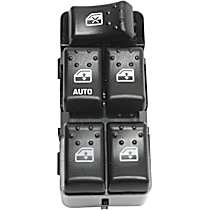Front, Driver Side Window Switch, Sedan, Black, 5 Buttons