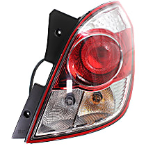Passenger Side Tail Light, With bulb(s), Halogen, Clear and Red Lens, Red Line Model