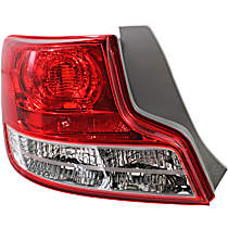 Driver Side Tail Light, without Bulb, Halogen, Clear and Red Lens, Base Model