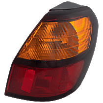 Passenger Side, Outer Tail Light, With bulb(s), Halogen, Amber and Red Lens, Wagon