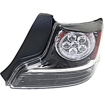 Passenger Side Tail Light, without Bulb, Halogen, Clear and Red Lens, Base Model