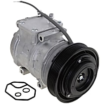 A/C Compressor, with Clutch, Nippondenso-10PA17C, 6 Groove .3 in X 5.35 in, Boss Mount 4, Bottom Switch