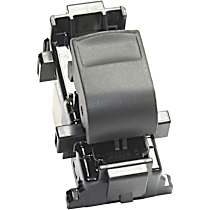 Front or Rear, Passenger Side Window Switch, Black, 1 Button