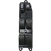 Front, Driver Side Window Switch, Black, 6-Button
