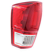 Driver Side Tail Light, With bulb(s), Halogen, Red Lens, Base/SR/SR5 Models