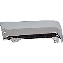 Rear, Driver Side Bumper End, For Models Without Fender Flares, Chrome, Steel