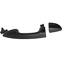 Front, Passenger Side Smooth Black Exterior Door Handle, Without Key Hole, For Models Without Smart Entry System