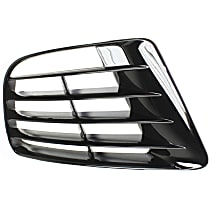Front, Passenger Side, Outer Bumper Grille, Black