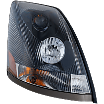 Passenger Side Headlight, With bulb(s), Halogen, Clear Lens, Black Interior