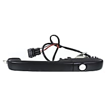 Front, Passenger Side Exterior Door Handle, Textured Black, With Key Hole, With Metal Base And Black Door Lock Button