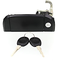 Front, Driver Side Exterior Door Handle, Smooth Black, With Key Hole, With Key Set