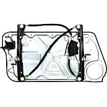 Front, Passenger Side Window Regulator, Power, With Panel