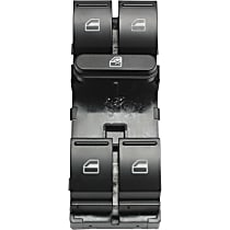 Front, Driver Side Window Switch, Black and White, 5-Button
