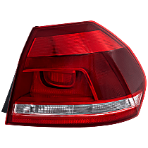 Passenger Side, Outer Tail Light, With bulb(s), Halogen, Clear and Red Lens
