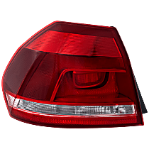 Driver Side, Outer Tail Light, With bulb(s), Halogen, Clear and Red Lens
