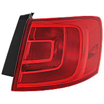 Passenger Side, Outer Tail Light, With bulb(s), Halogen, Red Lens, Hybrid (13-14)/Sedan(11-18)