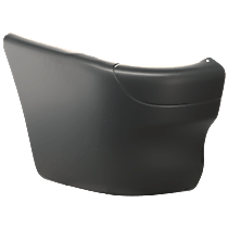 Front, Passenger Side Bumper End, Painted Black Plastic