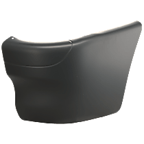 Front, Driver Side Bumper End, Painted Black Plastic