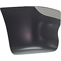 Front, Passenger Side Bumper End, Painted Black and Silver Plastic