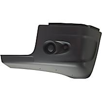 Front, Driver Side Bumper End, Painted Black Plastic