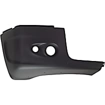 Front, Passenger Side Bumper End, Painted Black Plastic