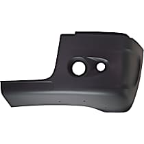 Front, Driver Side Bumper End, Painted Black Plastic