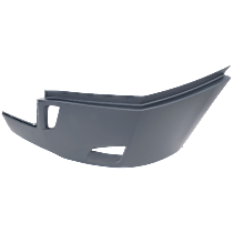Front, Driver Side Bumper End, Painted Gray Plastic