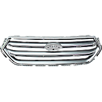 Grille Assembly, Chrome Shell with Painted Silver Insert, CAPA CERTIFIED
