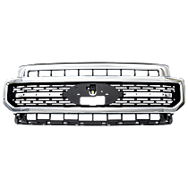 Grille, Chrome Shell with Textured Black Insert, Extended Cab Pickup, For Models With Dual Rear Wheels - 