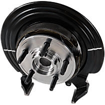 Rear, Driver Side Loaded Knuckle, Includes Bearing, Backing Plate, Brake Shoes, and Hardware