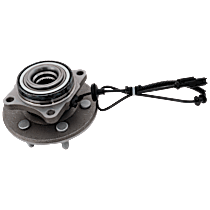 Rear, Driver or Passenger Side Wheel Hub, 6 Lugs, With Bearing, With Sensor
