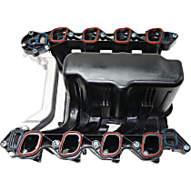 Intake Manifold, 8 Cyl., 5.4L Engine, Black, Plastic, Includes Thermostat and Seal, PCV Connector and O-Ring, Auxiliary Coolant Fitting, 8 Small and 14 Large Screws