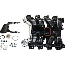 Upper Intake Manifold, 8 Cyl., 4.6L Engine, Black, Plastic, With Thermostat and Bracket