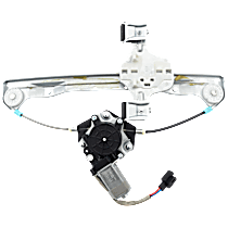 Rear, Driver Side Power Window Regulator, With Motor