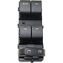 Front, Driver Side Window Switch, Black, 5 Button