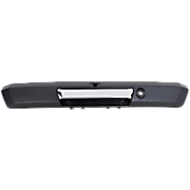 Tailgate Handle, Chrome Lever with Textured Black Housing Bezel, Manual Type, with Camera Hole, For Models with Rear View Camera and Trailer Hook Up Light-Fixed, without 4 Slots