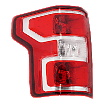 Driver Side Tail Light, With bulb(s), Halogen, Clear and Red Lens