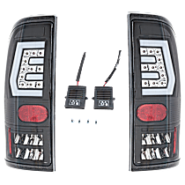 Driver and Passenger Side LED Tail Light, With bulb(s), Clear Lens, Black Interior