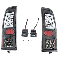 Driver and Passenger Side LED Tail Light, With bulb(s), Clear Lens, Black Interior