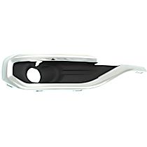 Front, Passenger Side Fog Light Trim, Black, With Bright Chrome Molding