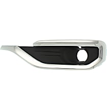 Front, Driver Side Fog Light Trim, Black, With Bright Chrome Molding